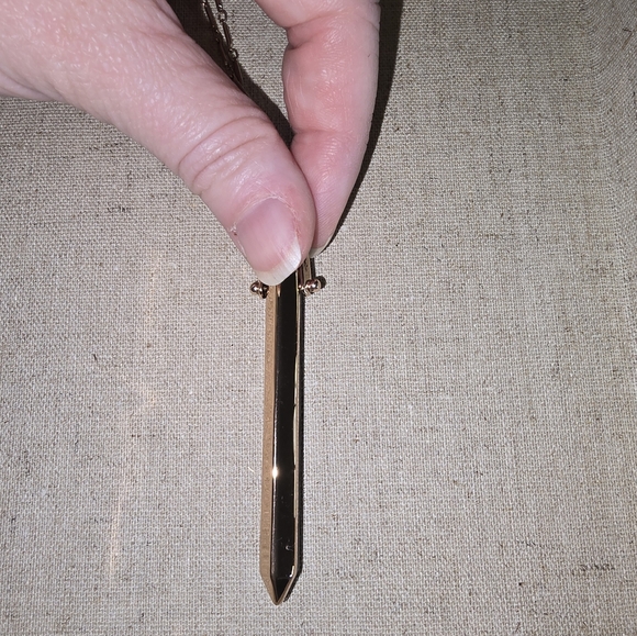 Stella & Dot Rose Gold/Marble Rebel Pendant and Stud Earrings - Picture 4 of 7